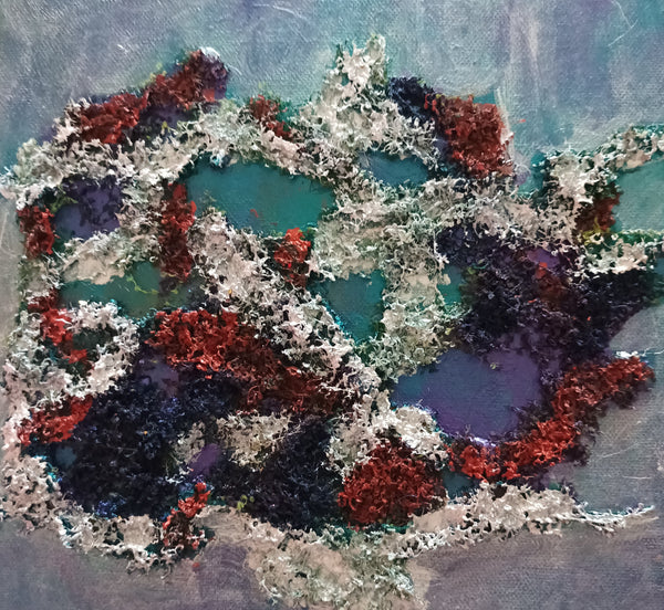 Coral And Ice 10x10 Inches On Board Unframed